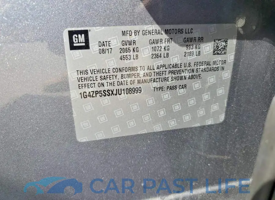 1G4ZP5SSXJU108999# 12