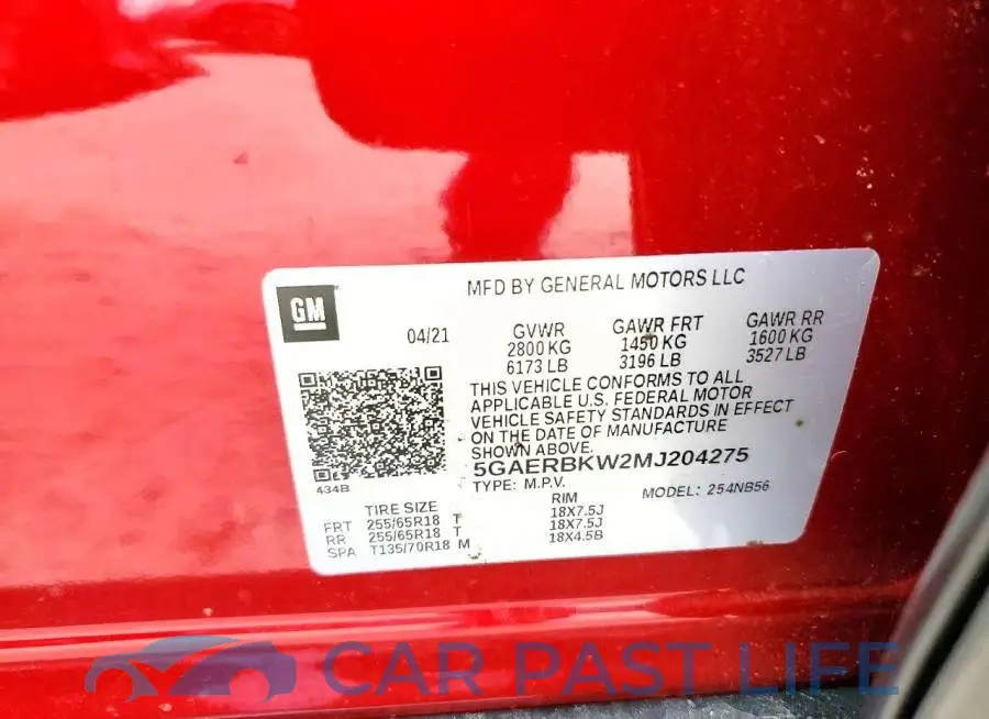 5GAERBKW2MJ204275# 13