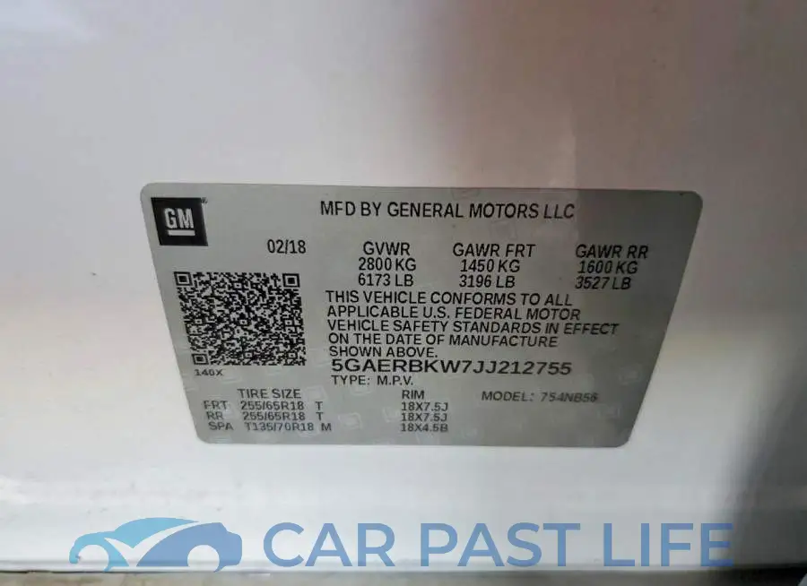 5GAERBKW7JJ212755# 13