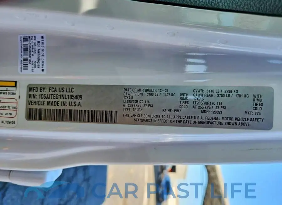 1C6JJTEG1NL105409# 12