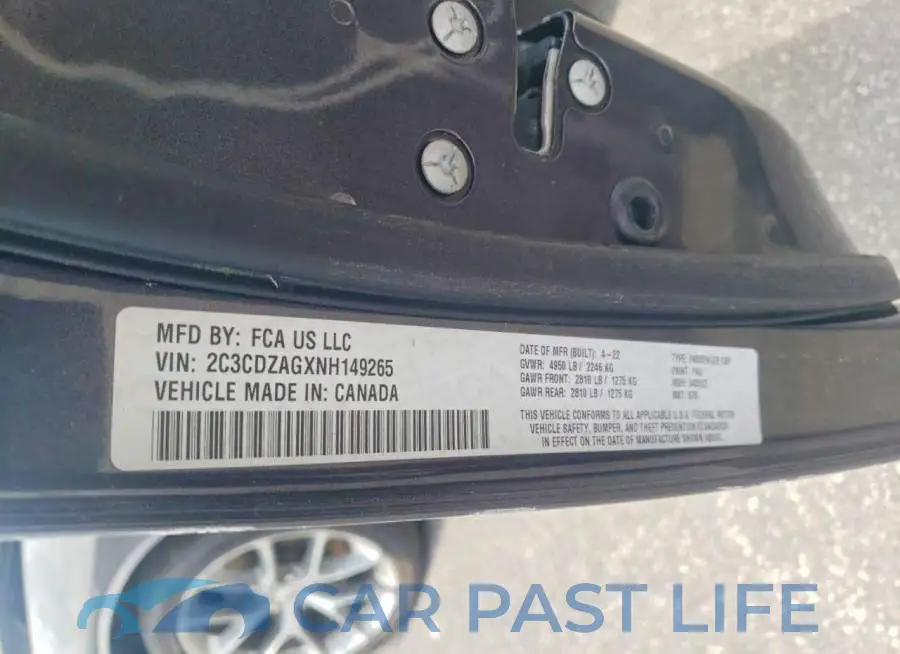 2C3CDZAGXNH149265# 12