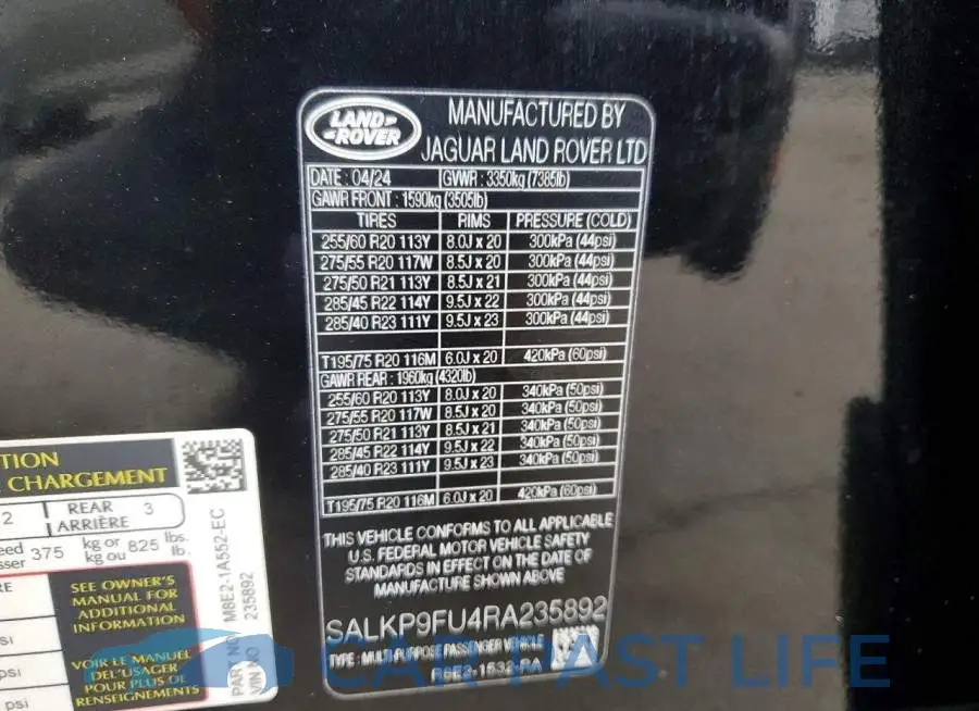 SALKP9FU4RA235892# 14
