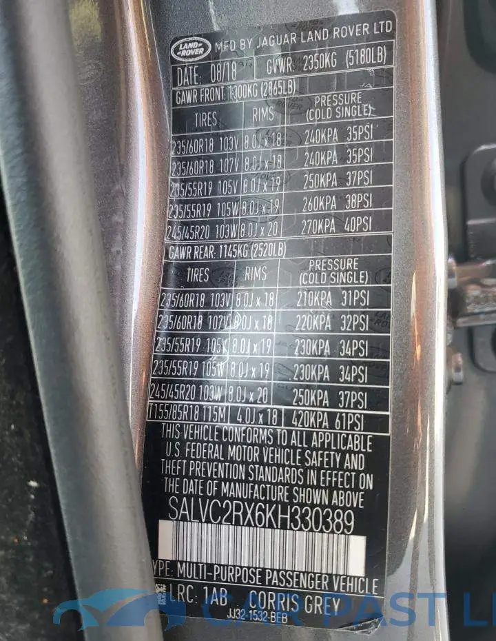 SALVC2RX6KH330389# 12