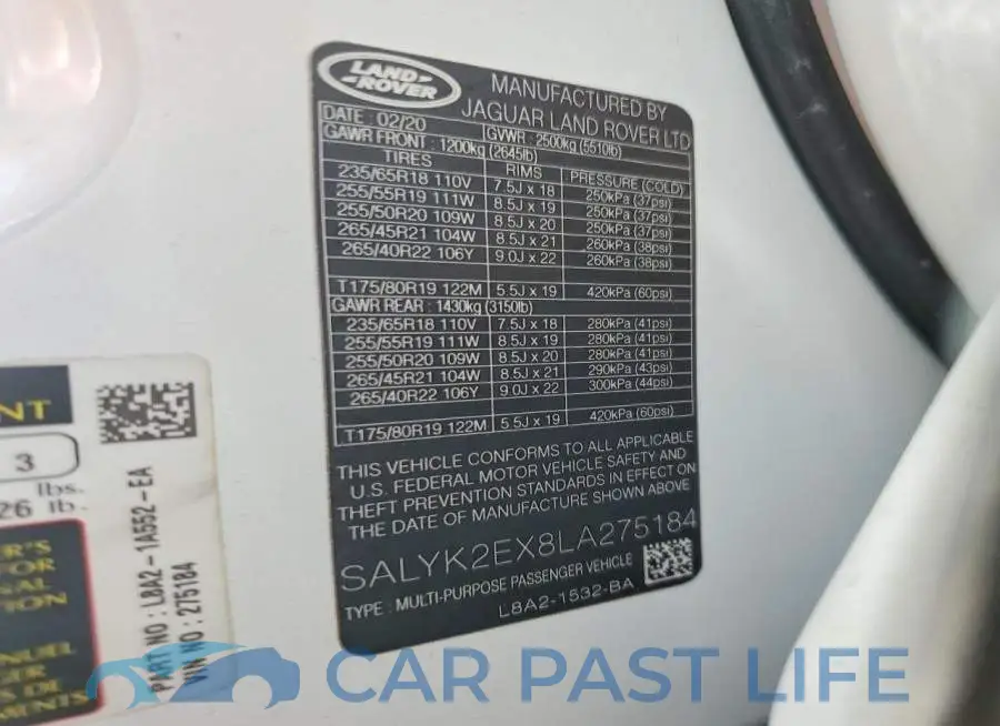 SALYK2EX8LA275184# 13