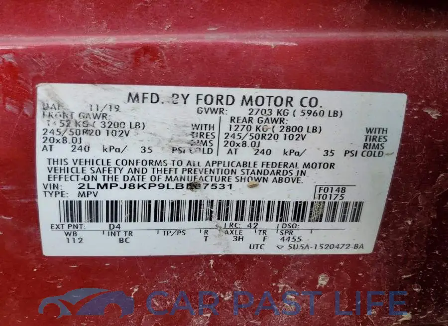 2LMPJ8KP9LBL07531# 13