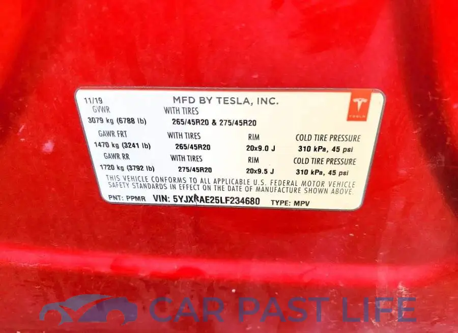 5YJXCAE25LF234680# 13