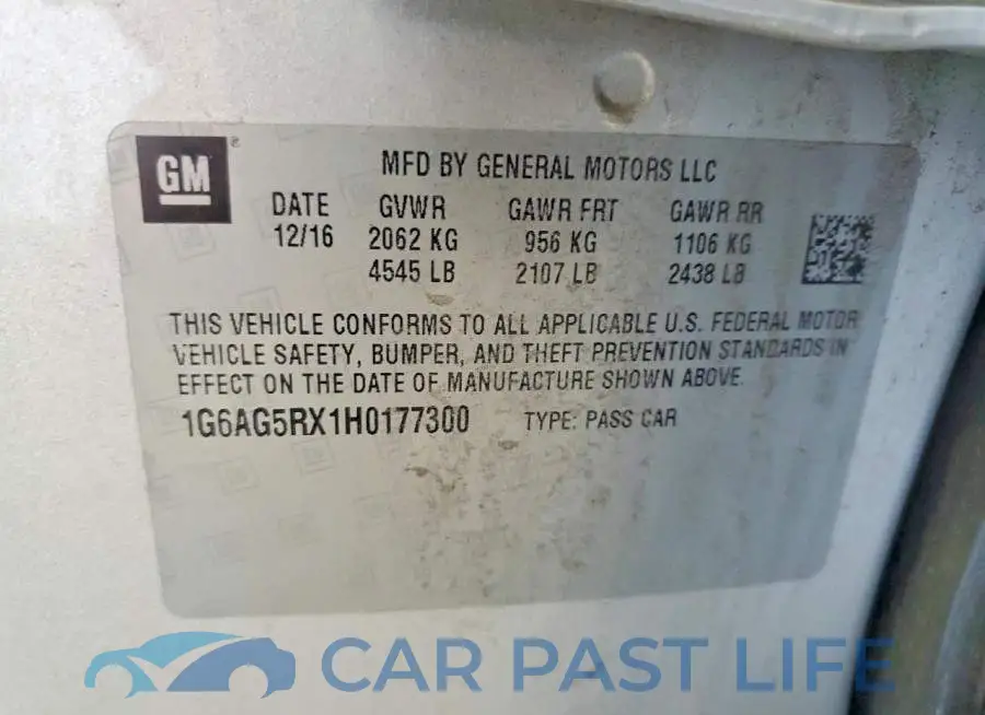 1G6AG5RX1H0177300# 12