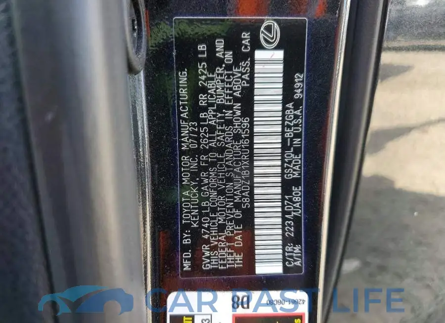 58ADZ1B1XRU161596# 12