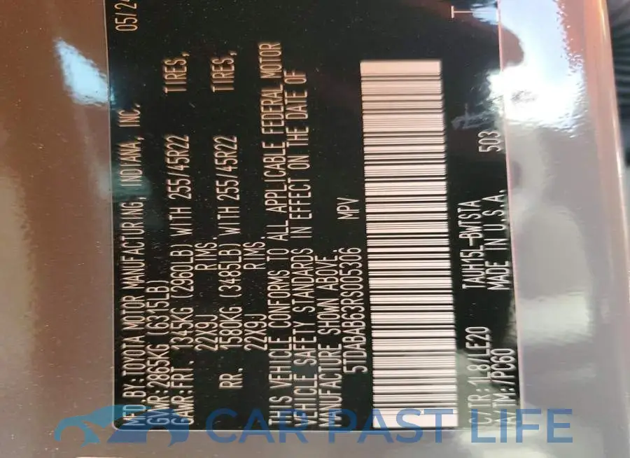 5TDABAB63RS005306# 14