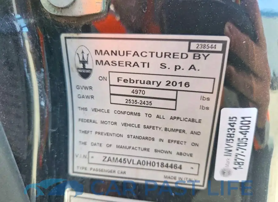 ZAM45VLA0H0184464# 12