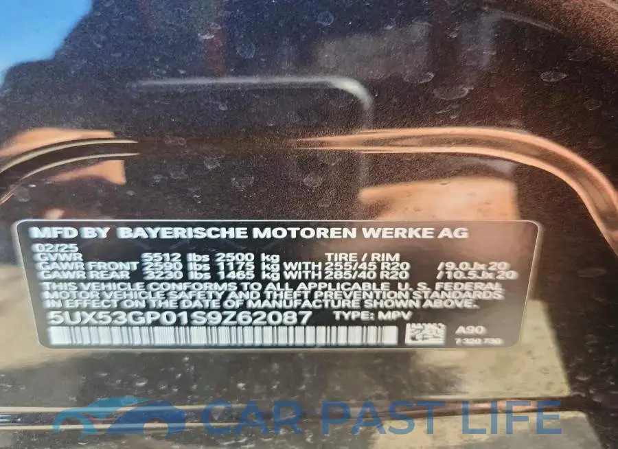 5UX53GP01S9Z62087# 13