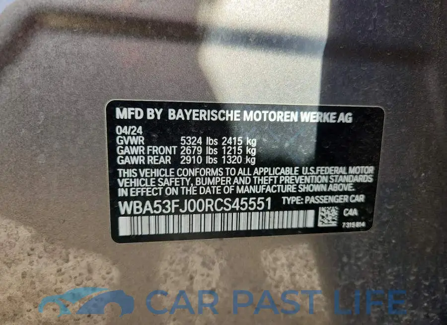 WBA53FJ00RCS45551# 12