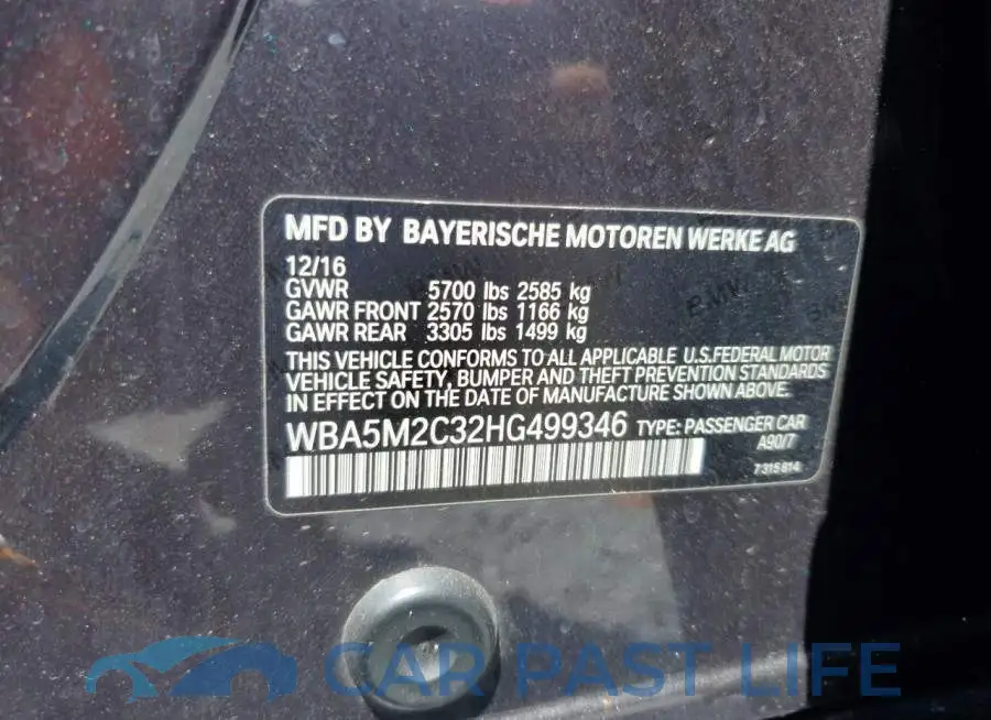 WBA5M2C32HG499346# 12