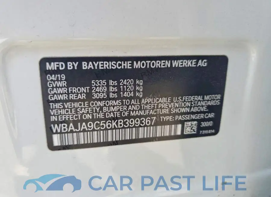 WBAJA9C56KB399367# 13