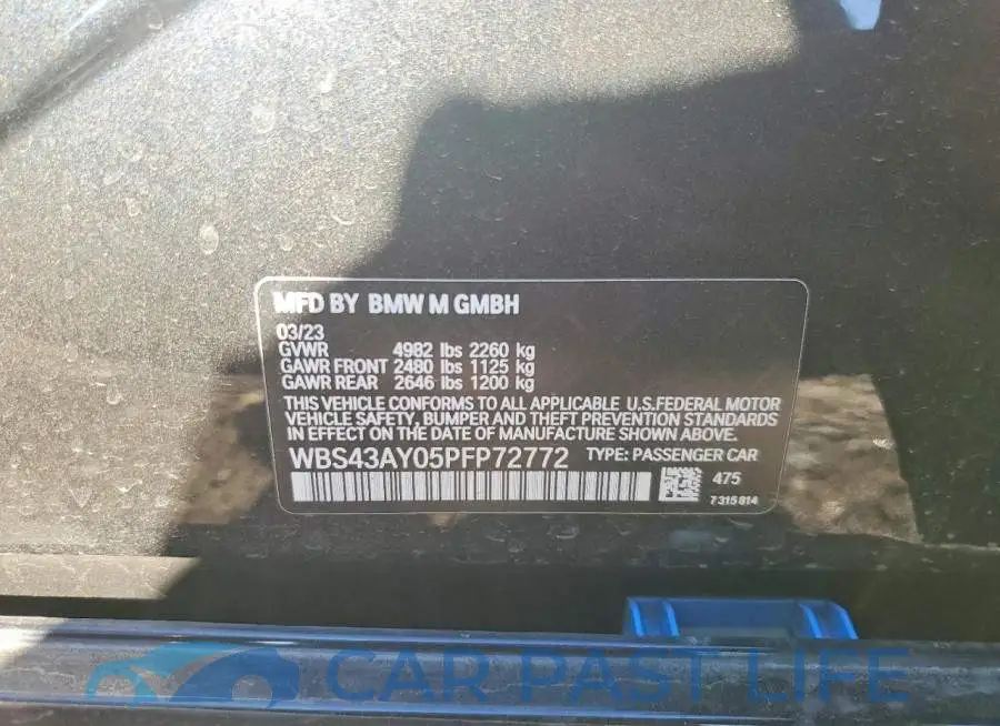 WBS43AY05PFP72772# 12