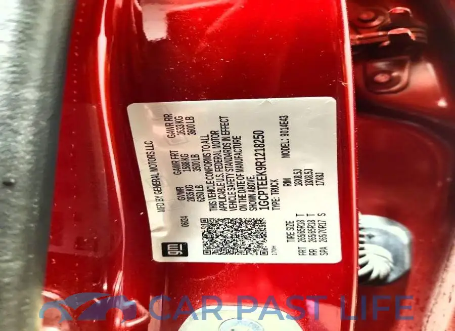 1GCPTEEK9R1218250# 12