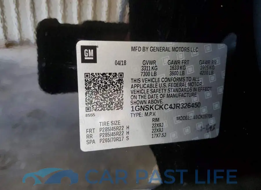 1GNSKCKC4JR326450# 13