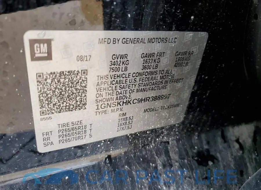 1GNSKHKC9HR388997# 14
