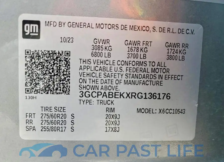 3GCPABEKXRG136176# 13