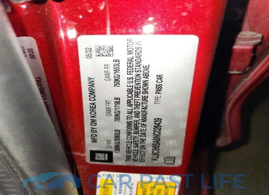 KL8CB6SA8NC026439# 12