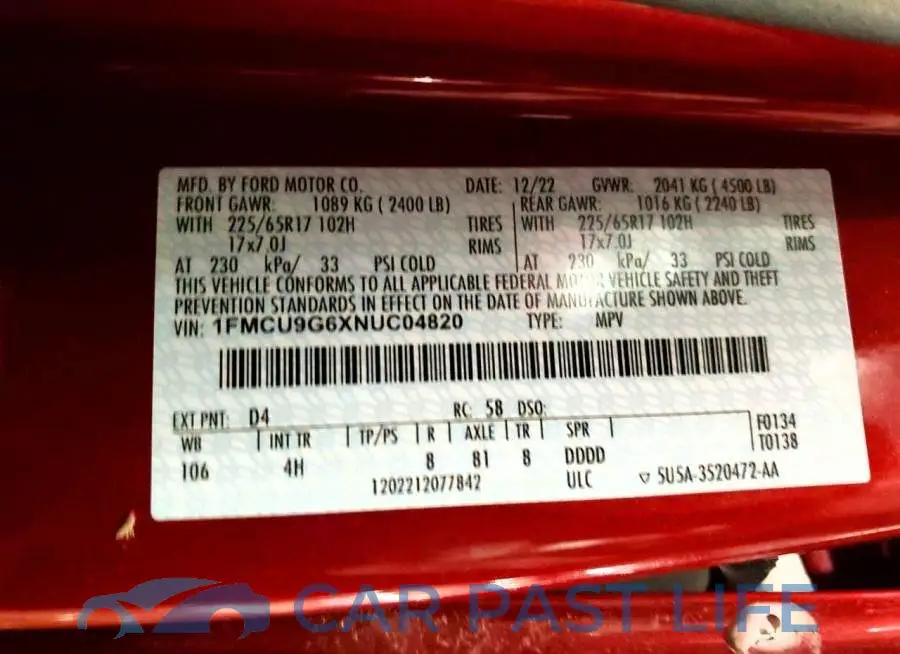 1FMCU9G6XNUC04820# 13