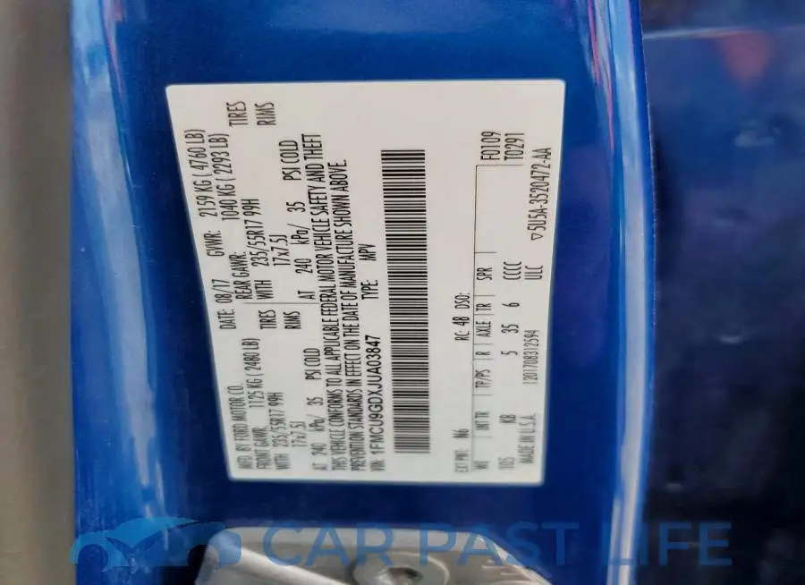1FMCU9GDXJUA03847# 12