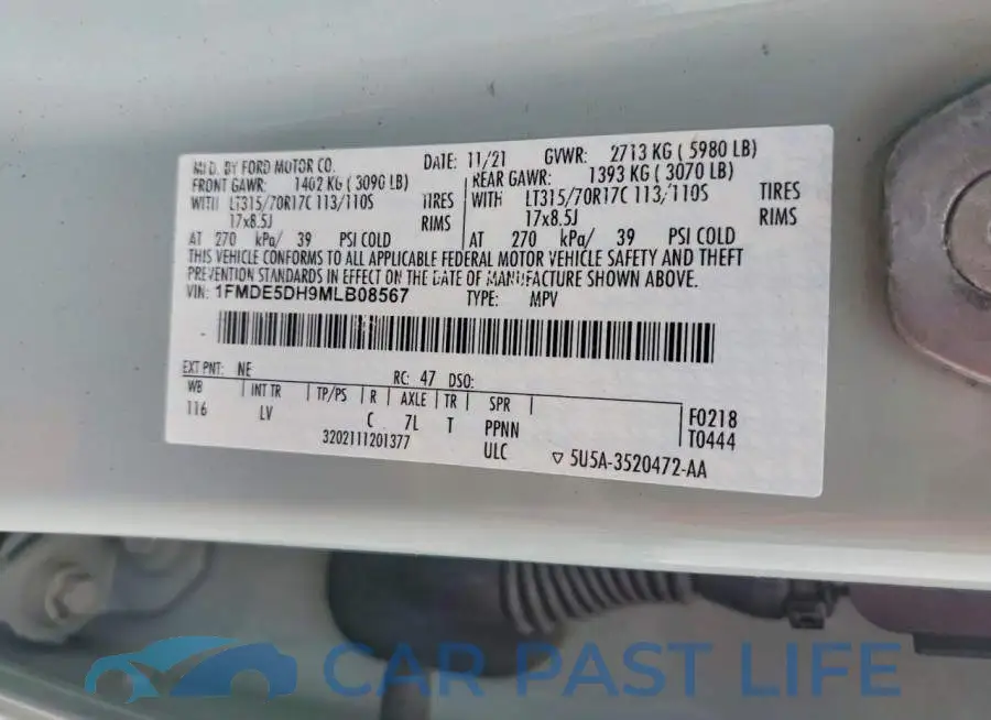 1FMDE5DH9MLB08567# 13