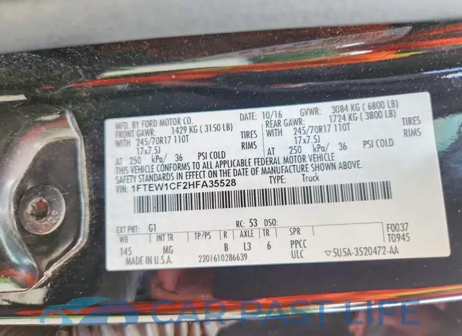 1FTEW1CF2HFA35528# 12