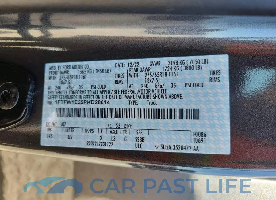 1FTFW1E55PKD28614# 13