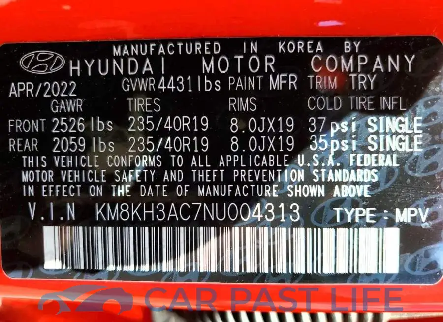 KM8KH3AC7NU004313# 12