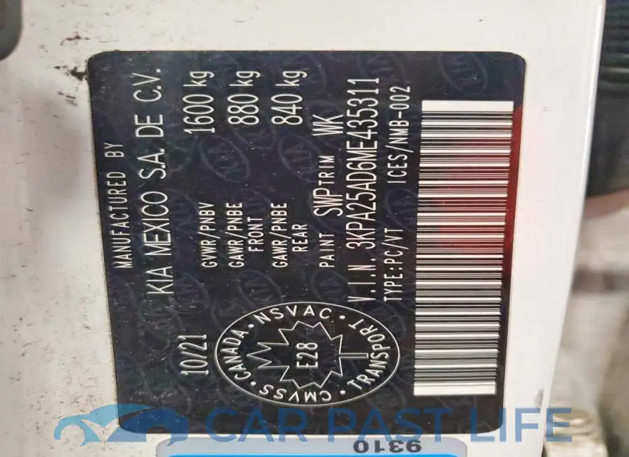 3KPA25AD6ME435311# 12