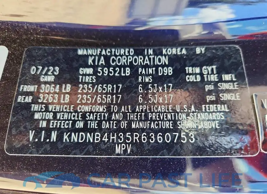 KNDNB4H35R6360753# 13
