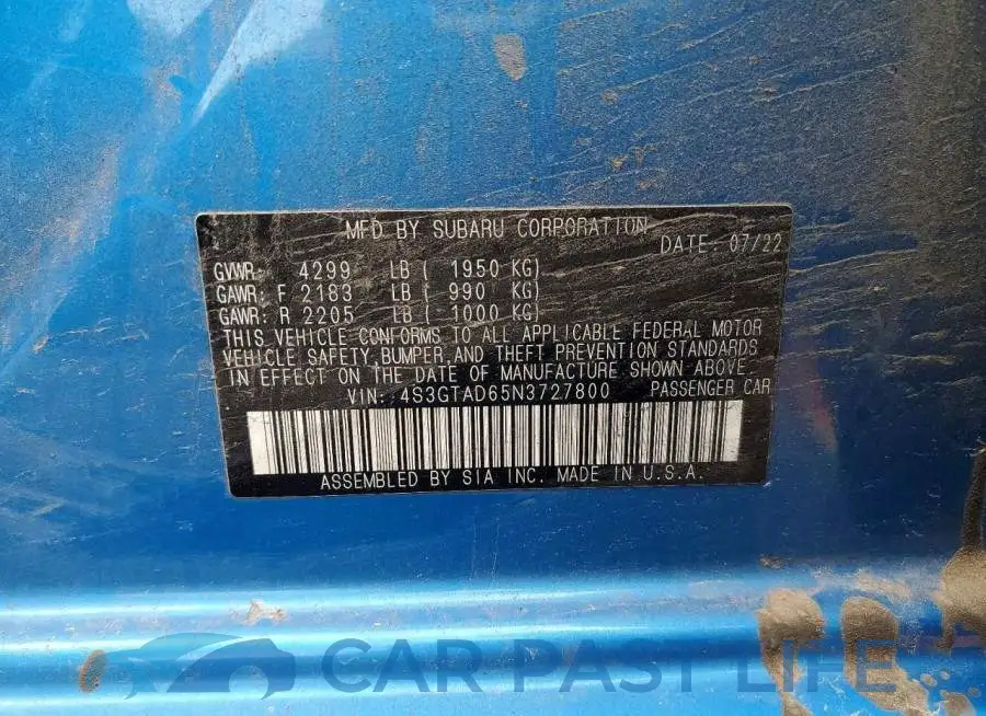 4S3GTAD65N3727800# 13