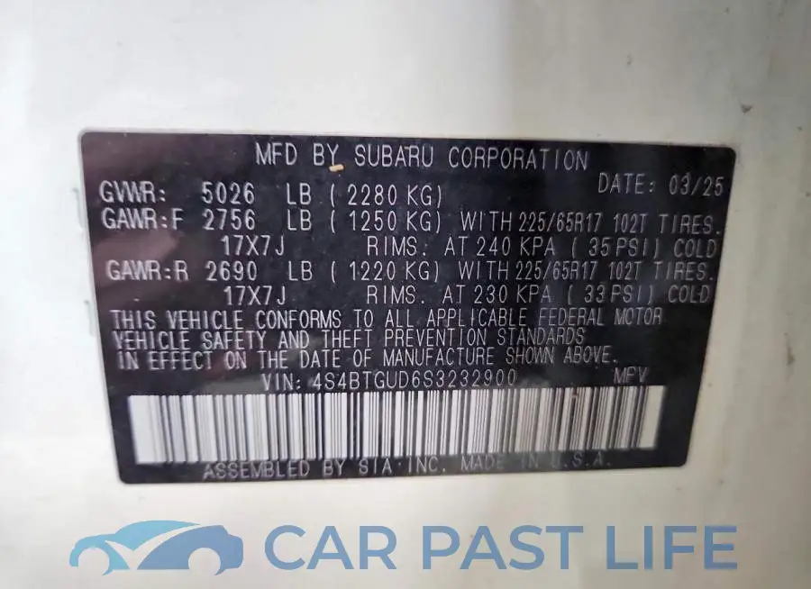 4S4BTGUD6S3232900# 12