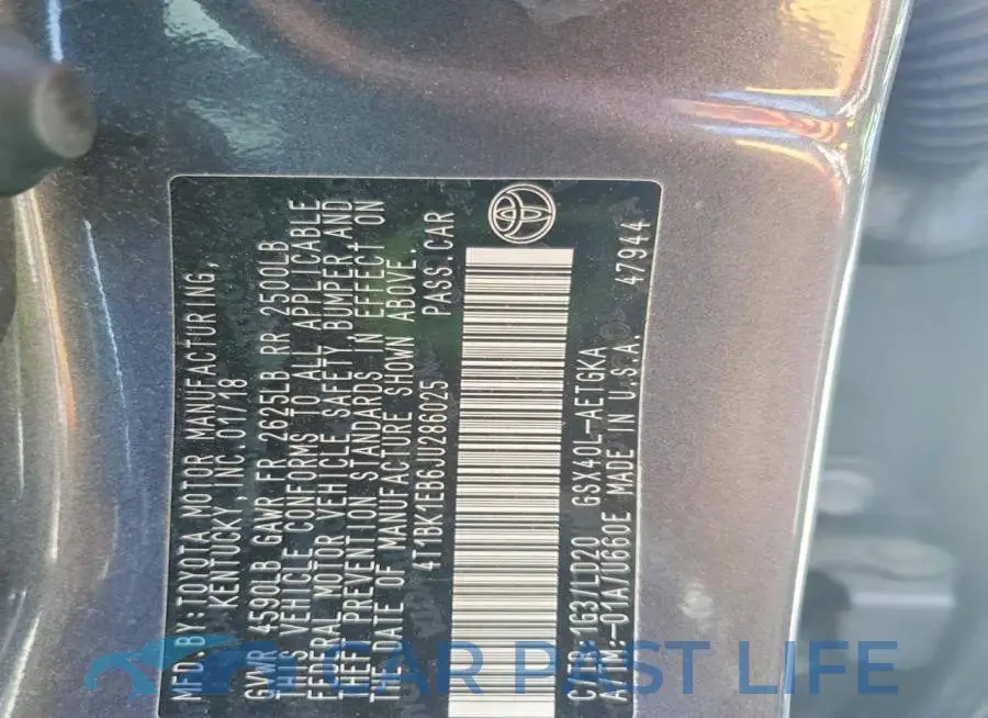 4T1BK1EB6JU286025# 12