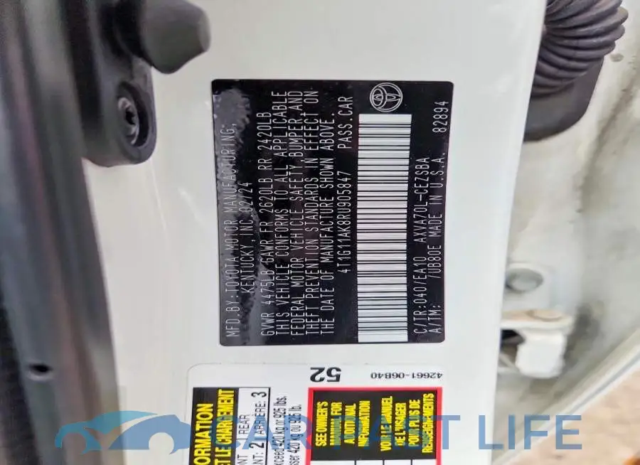 4T1G11AK8RU905847# 12