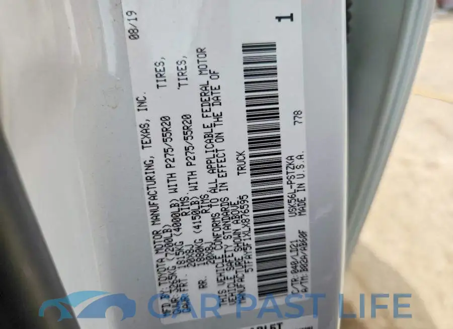 5TFAY5F1XLX876595# 13