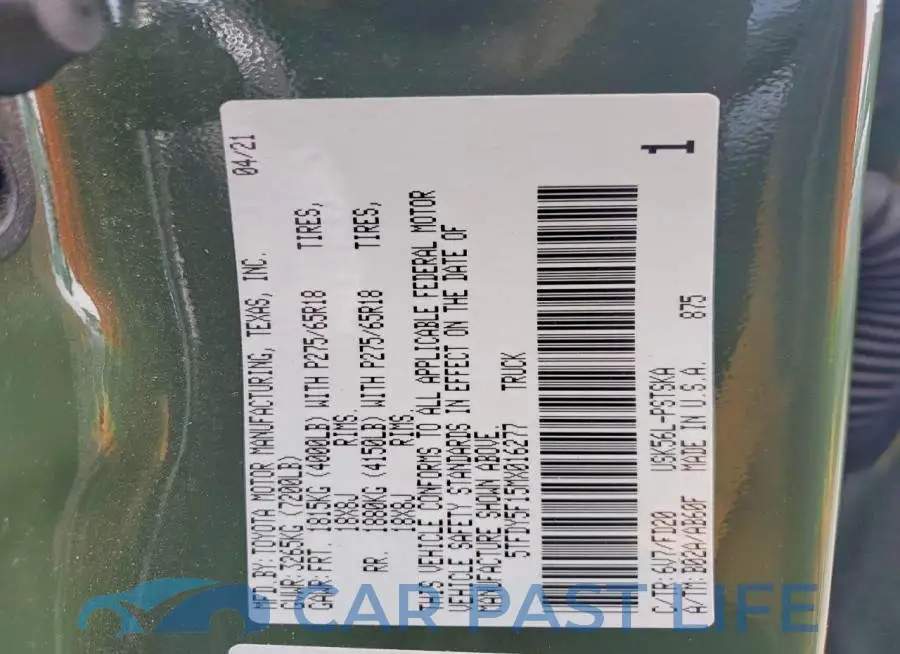 5TFDY5F15MX016277# 13