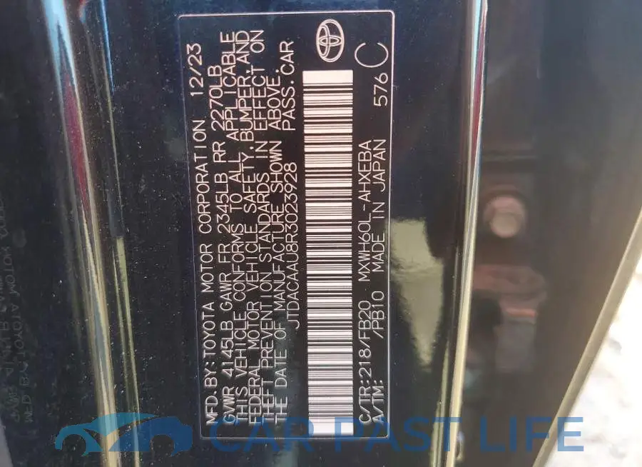 JTDACAAU8R3023928# 12