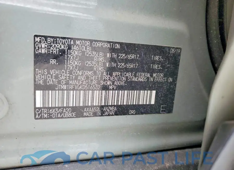 JTMW1RFV0KD516532# 13