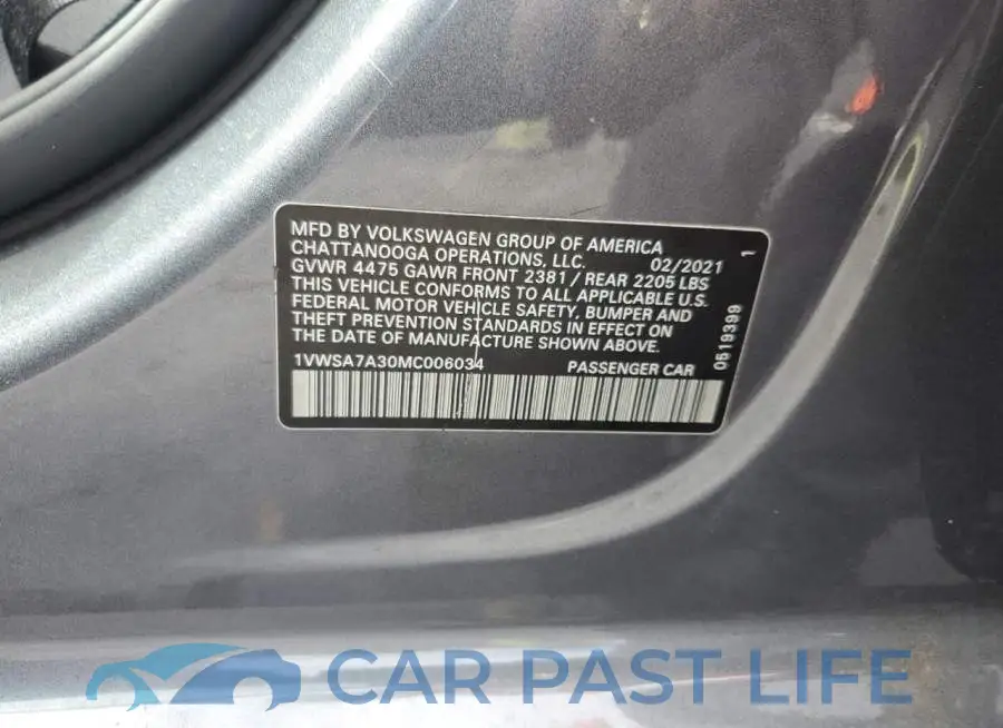 1VWSA7A30MC006034# 12