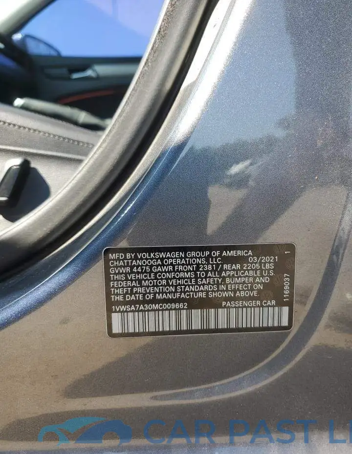 1VWSA7A30MC009662# 12