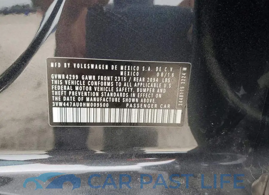 3VW447AU0HM009500# 12