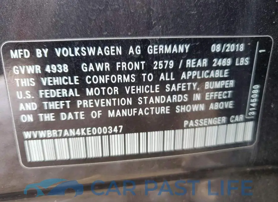 WVWBR7AN4KE000347# 13