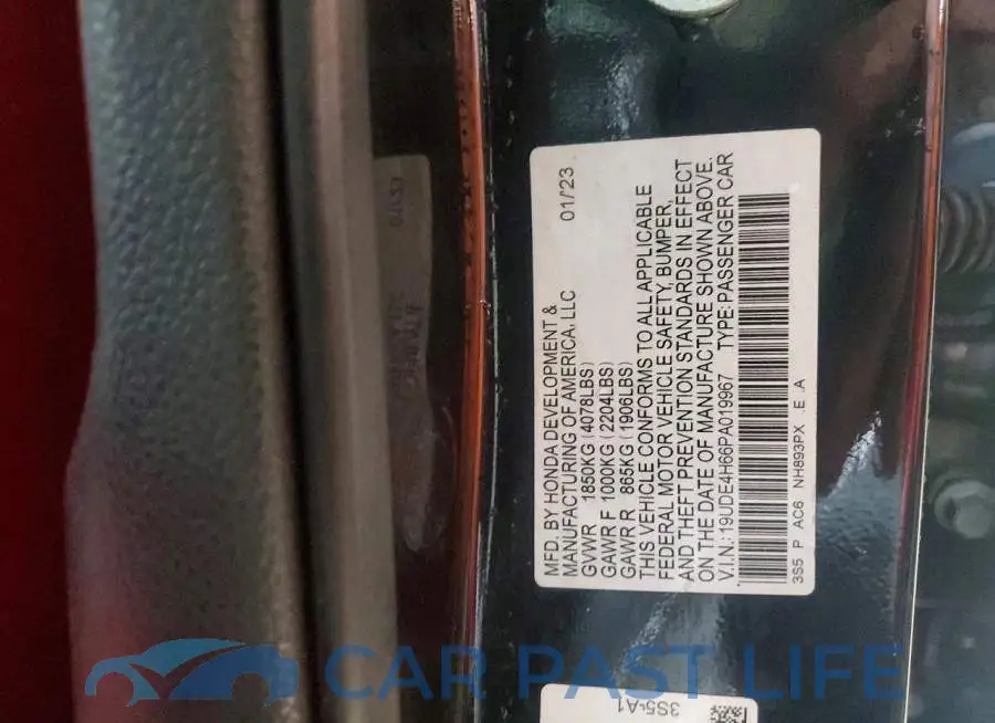 19UDE4H66PA019967# 12