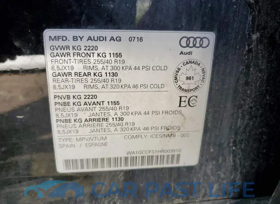 WA1GCCFS1HR003510# 13