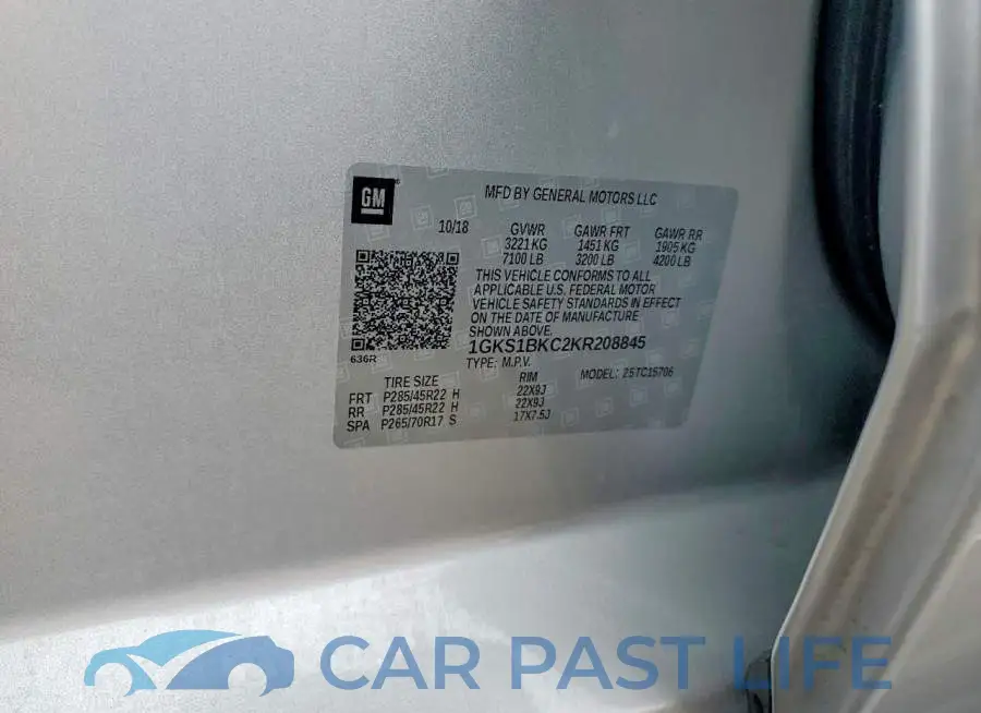 1GKS1BKC2KR208845# 12