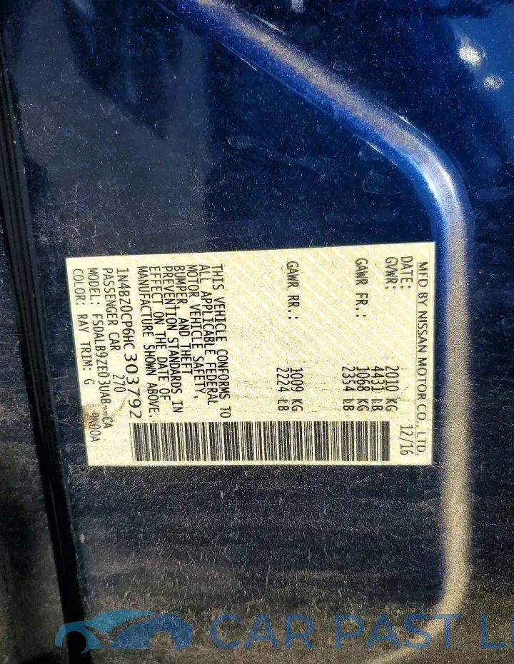 1N4BZ0CP6HC303792# 12