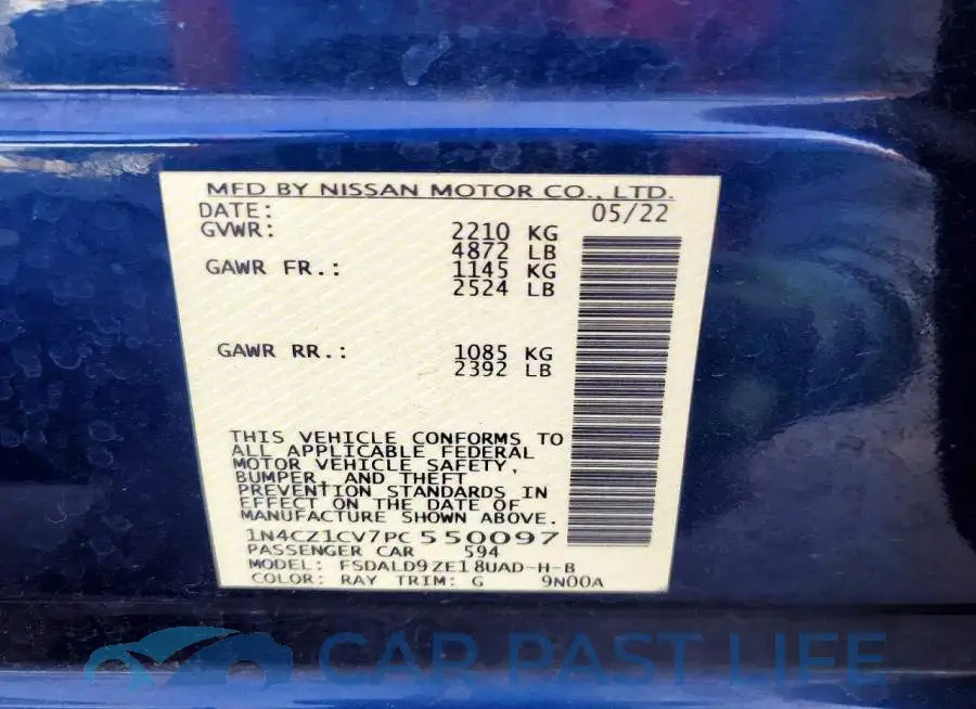 1N4CZ1CV7PC550097# 12