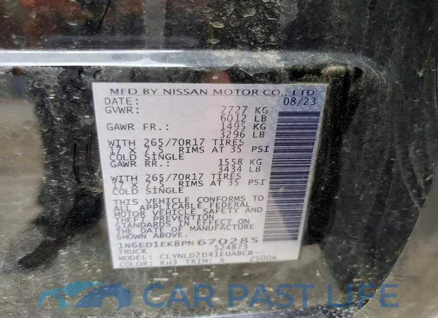 1N6ED1EK8PN670285# 13
